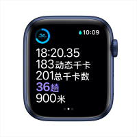 Apple Watch Series 6 40毫米 GPS版 蓝色铝金属表壳 深蓝色运动表带 智能手表