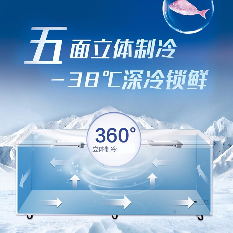 海尔冰柜大容量 零下38度低温冰柜 商用单温大冷柜 516升《智能电子控温-38℃~10℃每度可调》