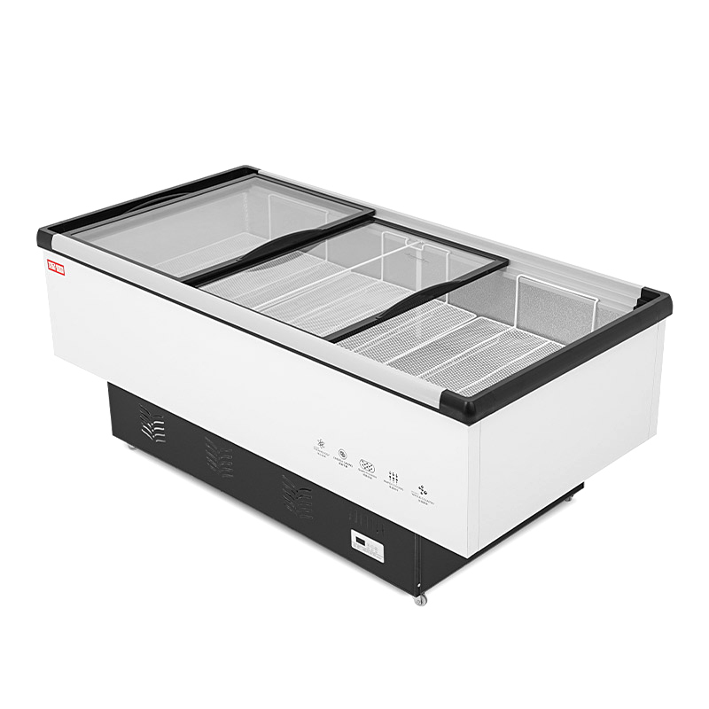 冷藏展示冰柜商用大容量保鲜冷冻两用透明玻璃卧式岛柜冷藏超市展示柜
