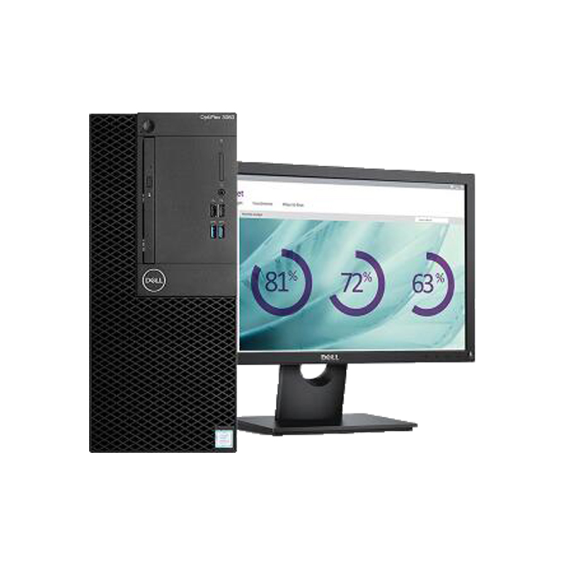 戴尔OptiPlex3060 Tower 230650,I3-8100 4GB 1TB 集显 19.5英寸 DOS