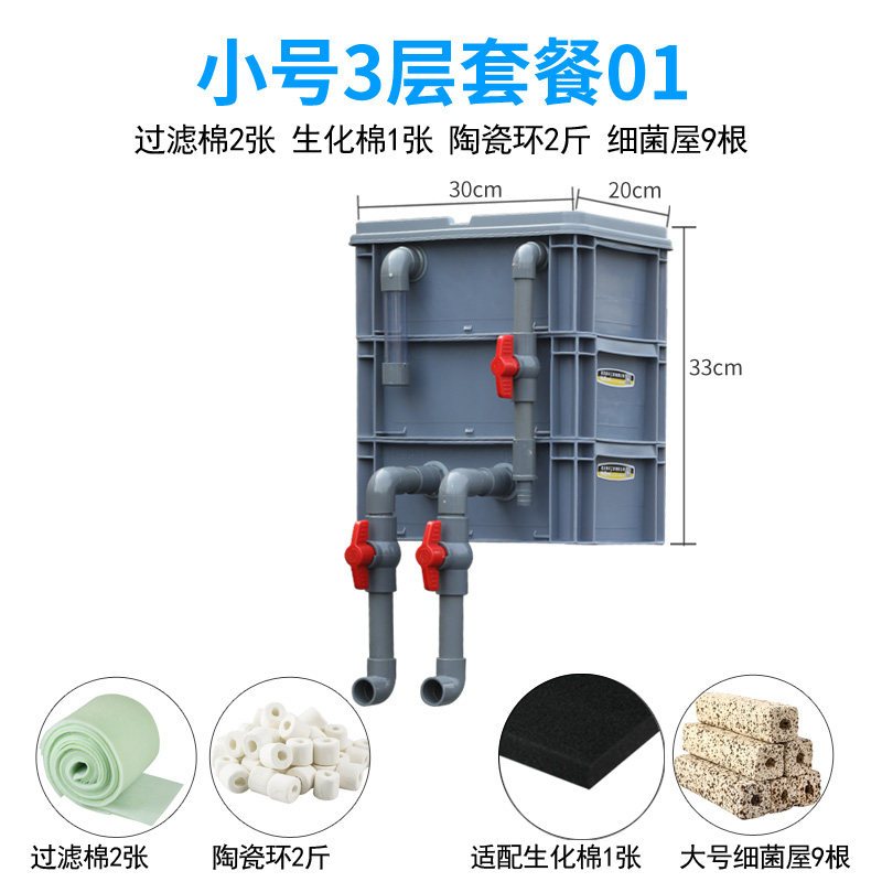 鱼缸过滤盒庭院鱼池水循环系统周转箱过滤箱上过滤自制滴流盒 diy