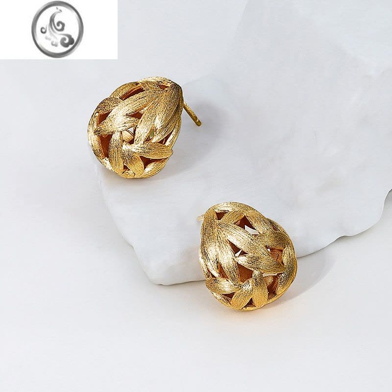 JiMi法式镂空耳钉女银银2023新款洋气大嫂耳环独特耳饰轻奢高级感图片