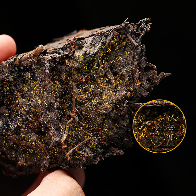 润虎黑茶手工金花茯砖茶手筑茯茶黑茶1000g