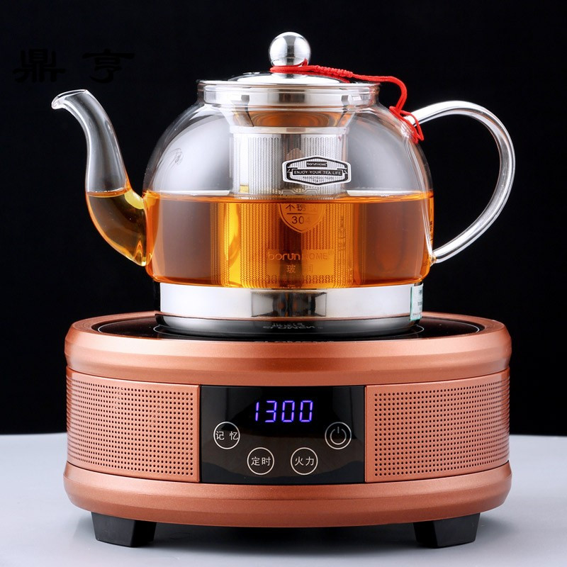 鼎亨玻润玻璃茶壶煮茶器黑茶电陶茶炉家用煮水泡花茶壶过滤烧水壶