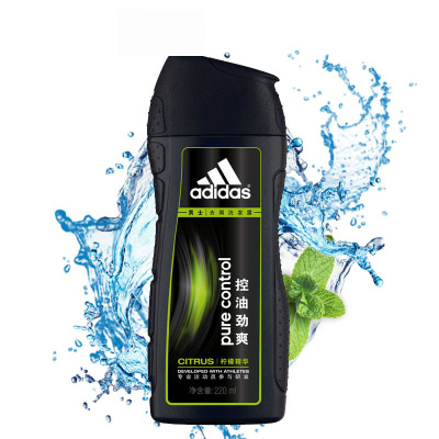 阿迪达斯(adidas)男士控油劲爽去屑洗发水 220ml 适合各种发质