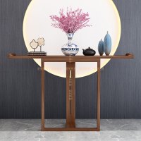 新中式入户实木玄关桌走廊玄关柜边桌靠墙条案玄关台案端景台窄桌_310_432 组装_A100*30*80