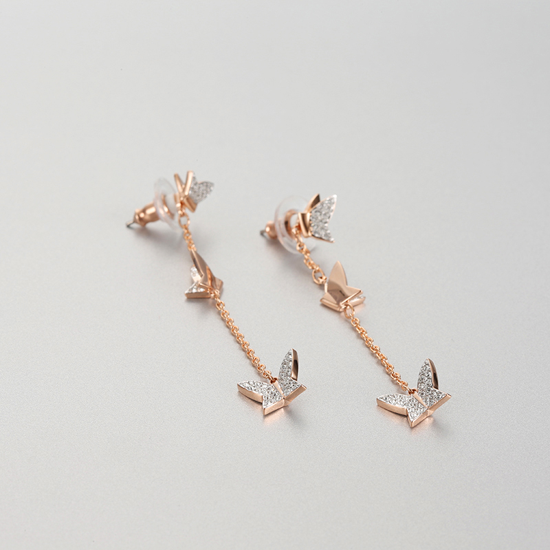 SWAROVSKI 施华洛世奇人造水晶蝴蝶耳钉流苏长耳环5382364