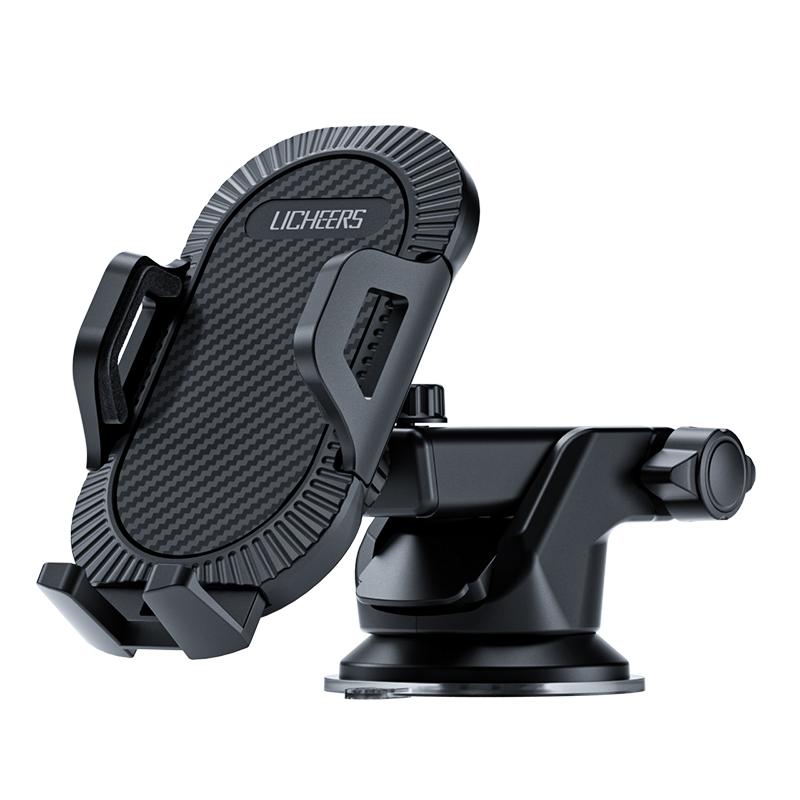 领臣(licheers)车载手机支架汽车车内中控台仪表盘导航车用手机架挪车电话号码 碳纤维车载支架三用款-LC-375!