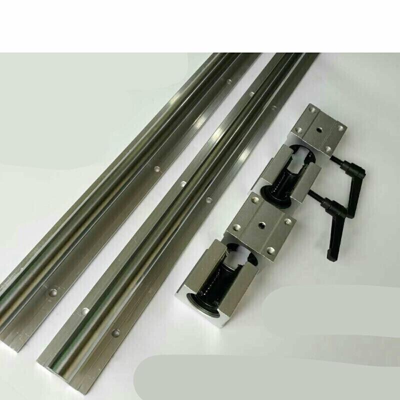 定制直线滑轨光轴导轨铝托圆柱滑轨支撑座导轨 木工推台锯轨道滑块 直径25*1.5米(2轨2轨4滑块2扳手高清大图
