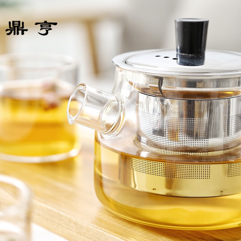 鼎亨花茶壶玻璃茶具套装水壶茶具耐热高温家用过滤泡茶水杯水壶泡