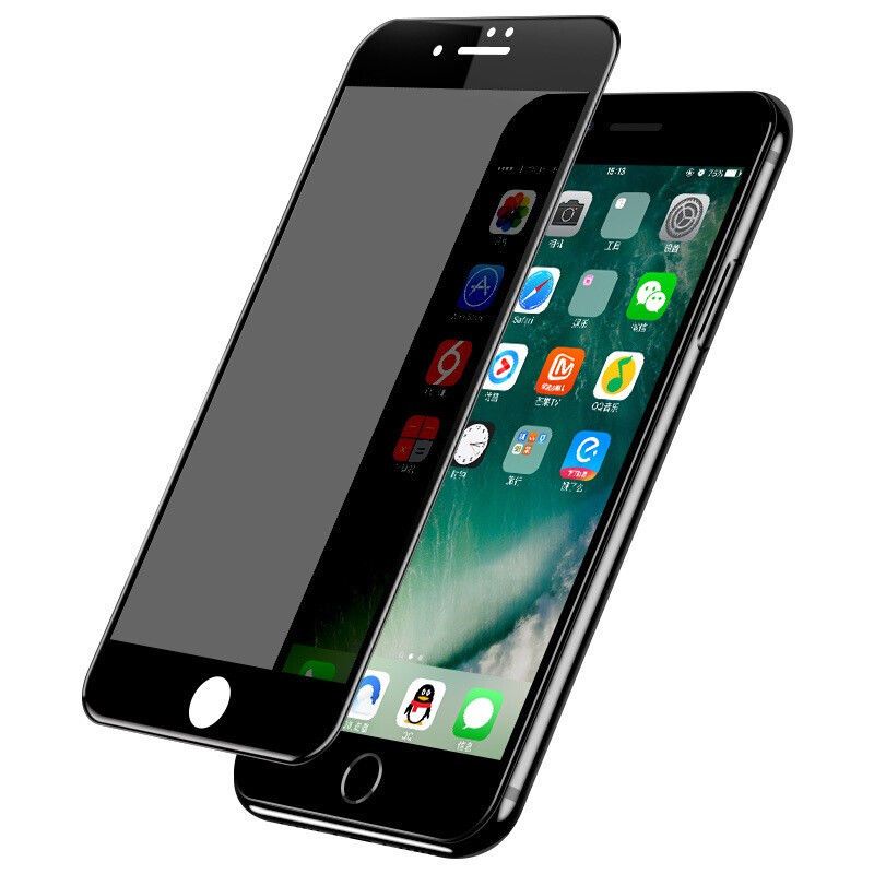 x 6 7 8plus防窥膜iphonexsmax软边全屏防偷窥钢化膜7p磨砂膜
