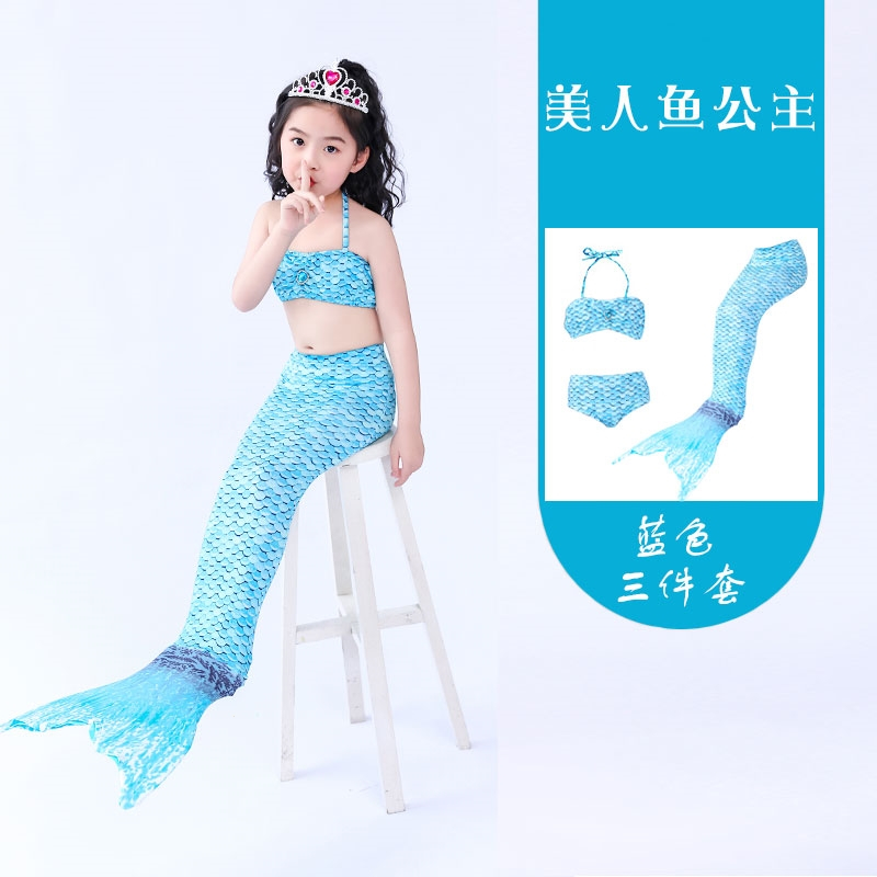女童美人鱼服装游泳衣公主裙子儿童美人鱼尾巴泳装衣服女生夏宝宝