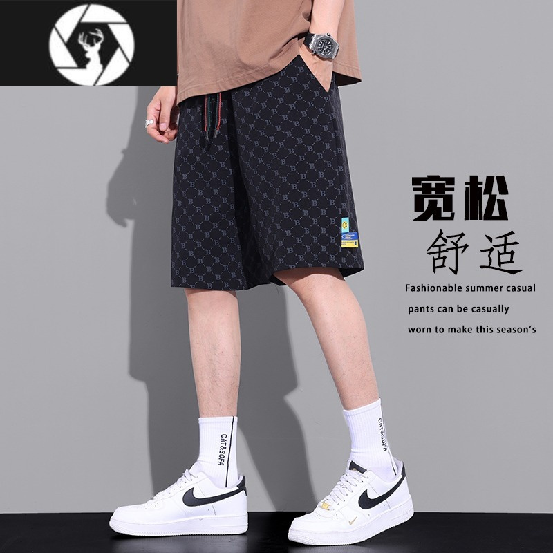 zun大码短裤男夏季潮流冰丝宽松运动休闲五分裤跑步胖子加肥加大男装