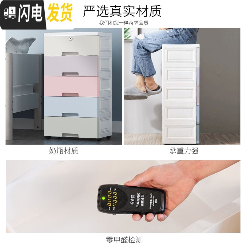三维工匠加厚家用简易衣柜卧室儿童衣柜抽屉式收纳柜子现代型组装小衣橱高清大图