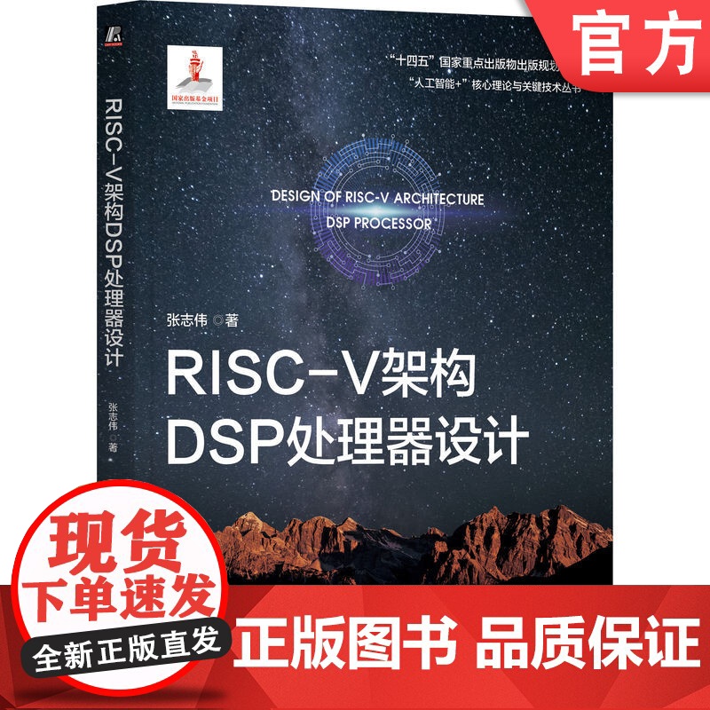 正版 RISC-V架构DSP处理器设计 张志伟 DSP 处理器 RISC-V架构 处理器内核 体系结构 数字信号高清大图