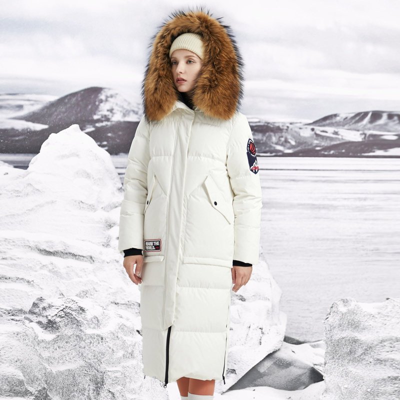 波司登极寒系列大毛领鹅绒羽绒服加长款保暖防风冬季外套羽绒服