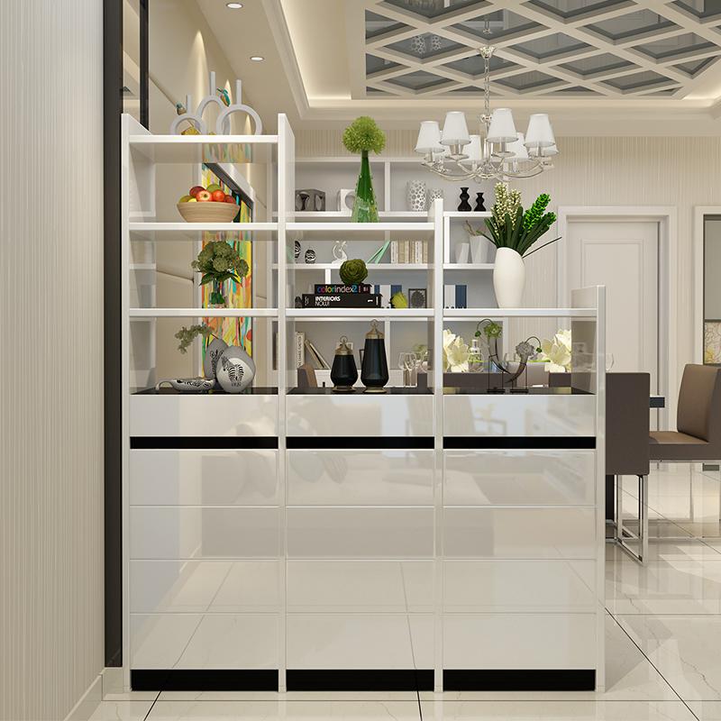 苏宁放心购玄关柜鞋柜双面烤漆厅柜简约现代隔断柜客厅装饰柜书架花架