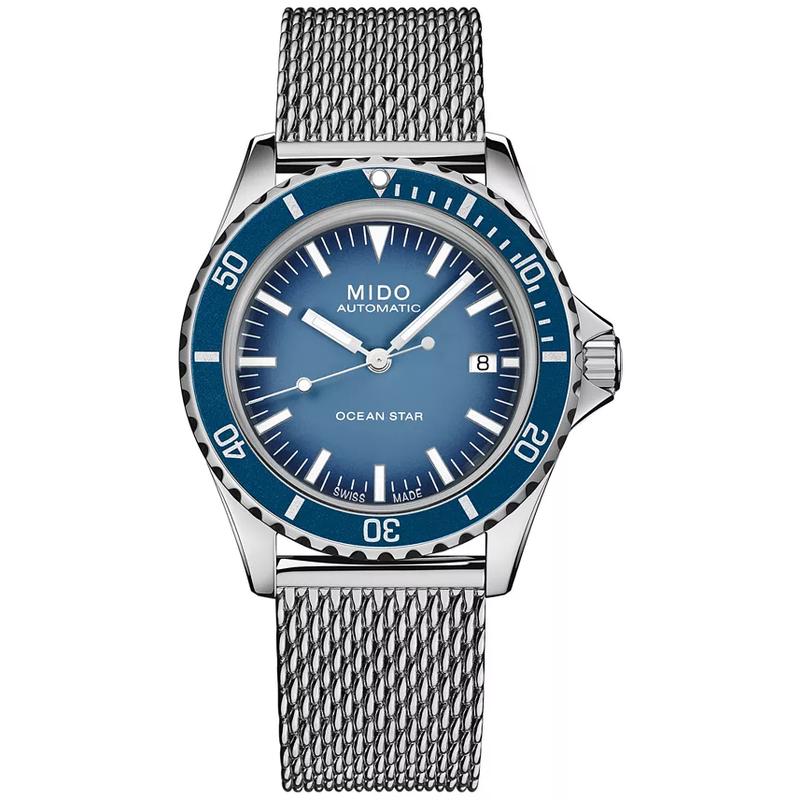 美度(Mido)瑞士自动机械表女款海星系列蓝盘钢带200米防水41mm