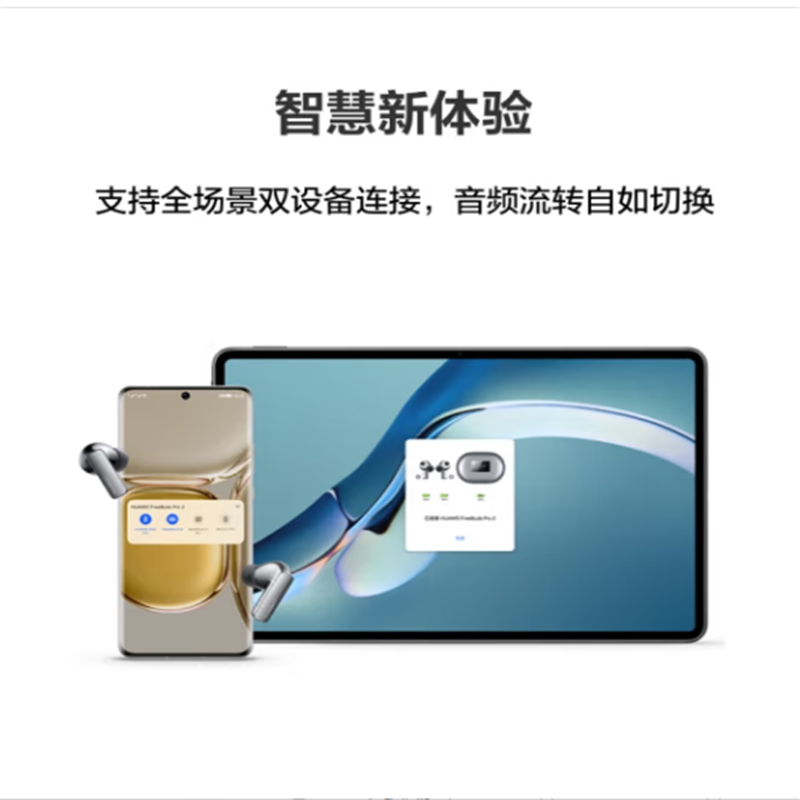华为FreeBuds Pro 2 真无线蓝牙耳机 主动降噪入耳式游戏音乐耳机 通用苹果安卓手机 冰霜银高清大图