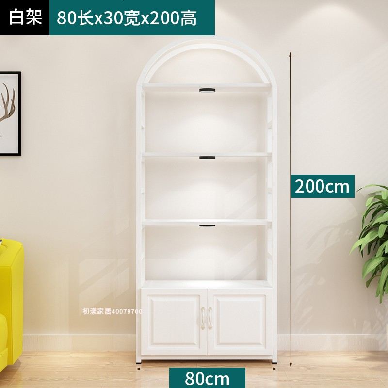 亮晶晶化妆品展柜院货架展示架置物架自由组合展柜多功能美甲展示柜_1 欧式_长80cm【白架+白板】
