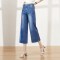 逸阳2020夏季牛仔裤女宽松八分阔腿直筒高腰显瘦百搭韩版裤子薄款