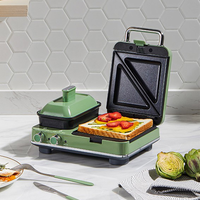 摩飞多功能早餐机电饼铛家用吐司机双区料理三明治机MR9086