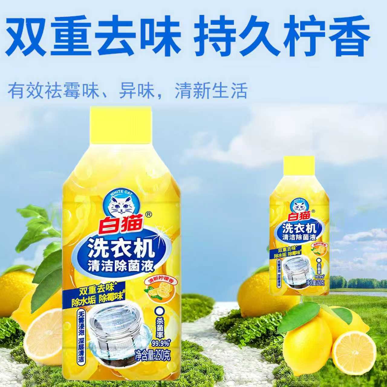 白猫洗衣机除菌清洁剂滚筒除垢抑菌专用清洗剂强力全自动波轮清洁神器高清大图
