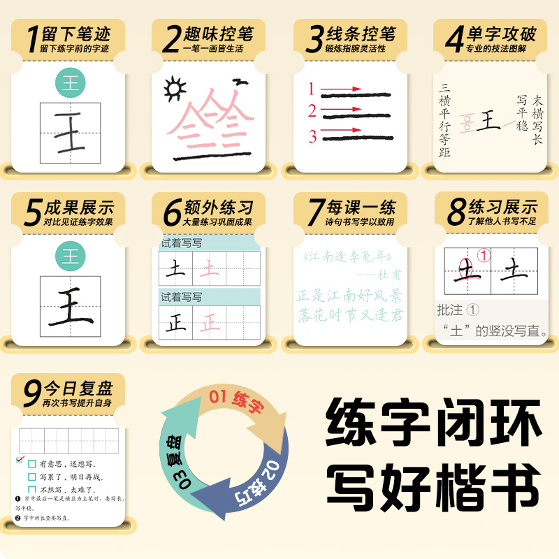 [3册]全套+1支白雪走珠笔 [正版]刻意练字楷书字帖荆霄鹏楷书练字帖成人练字硬笔书法速成控笔训练字帖楷书入门钢笔字帖练高清大图