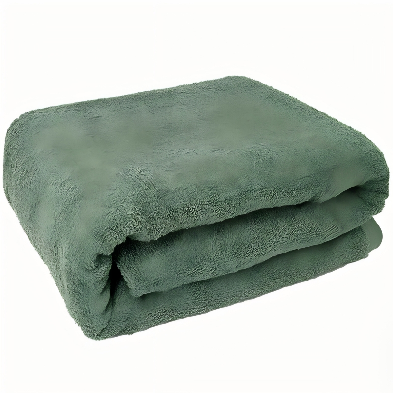 梦丽赛 纯色毛巾被绿色毛巾被 150cm×200cm (条)高清大图