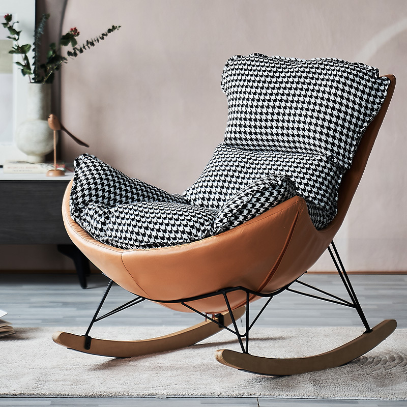 顾家家居 摇椅躺椅阳台懒人休闲沙发客厅单人蜗牛椅轻奢摇摇椅xjds