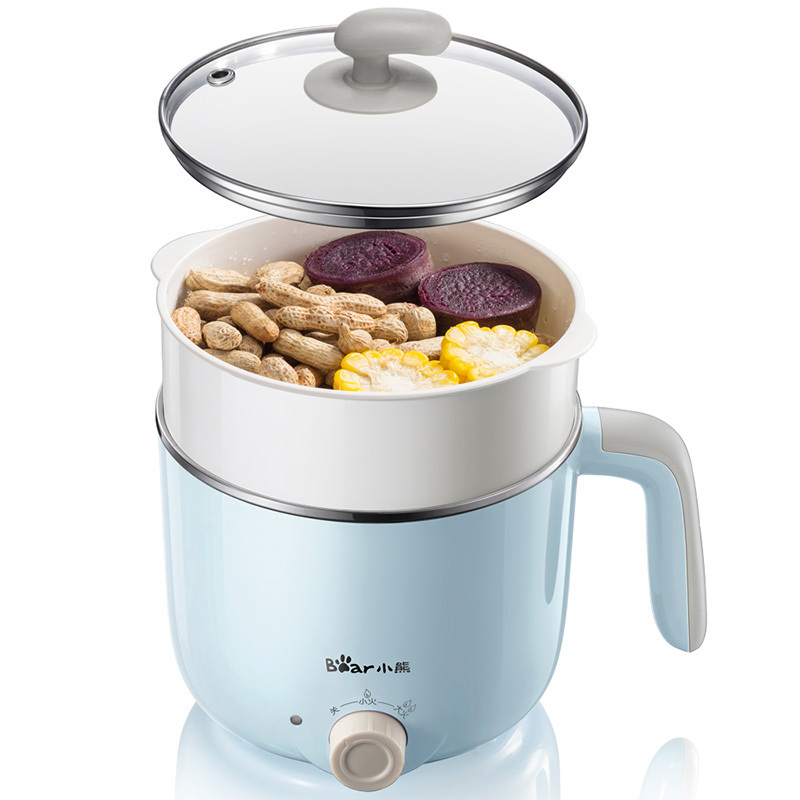 小熊beardrgc12r5电热锅蓝色上蒸下煮