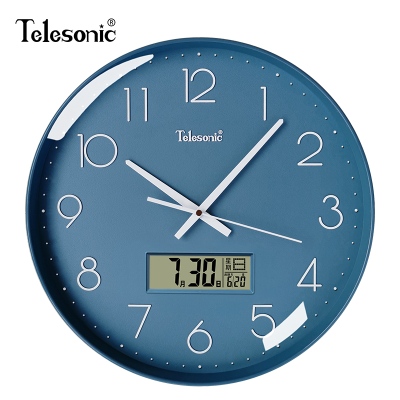 天王星(Telesonic)挂钟简约客厅时钟挂表时尚北欧艺术轻奢装饰创意石英钟表挂墙钟