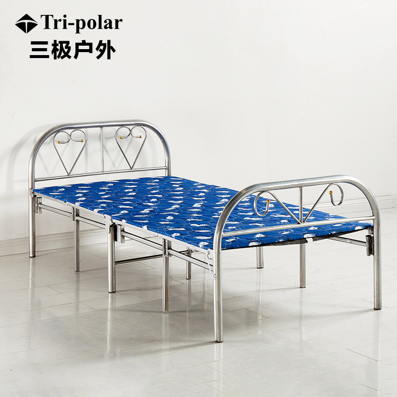 三极户外(Tripolar) TP1027 折叠床加固四折床金属加粗加厚折叠单人床便携午休午睡工地床
