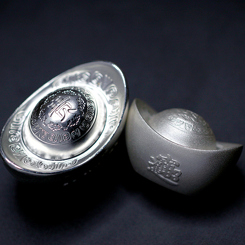 天鑫洋 足银白银投资 100/200克磨砂实心银元宝 收藏可回购 工厂直供高清大图