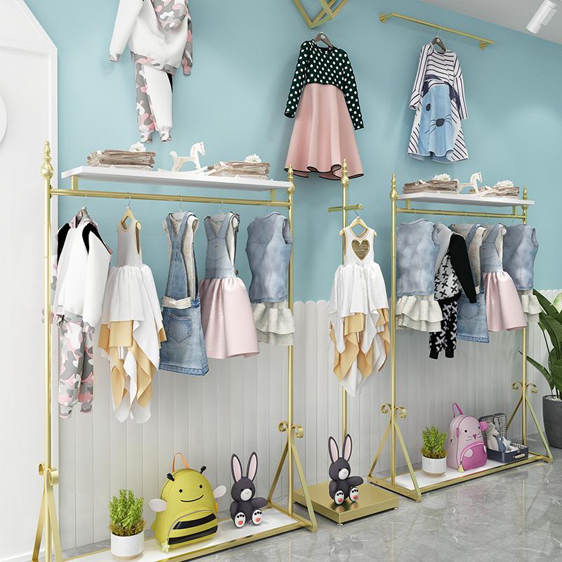 欧式金色衣服架子服装店展示架落地式组合女装闪电客店货架童装店挂