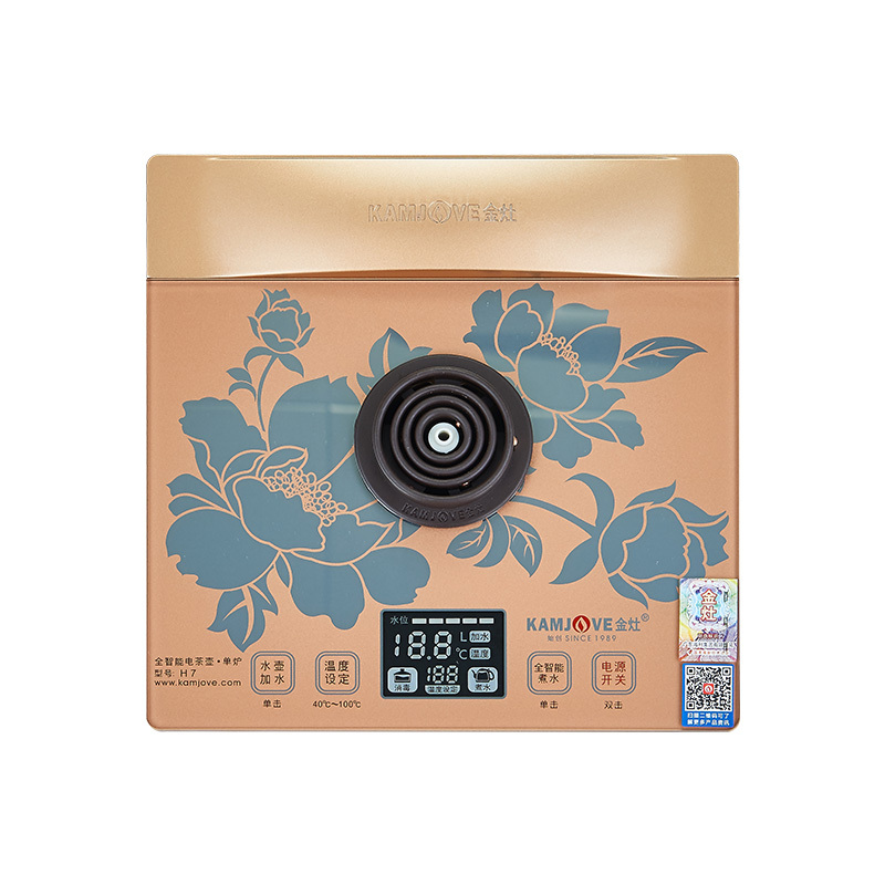 金灶h7涌泉式自动上水玻璃电热水壶08l香槟金色单位件
