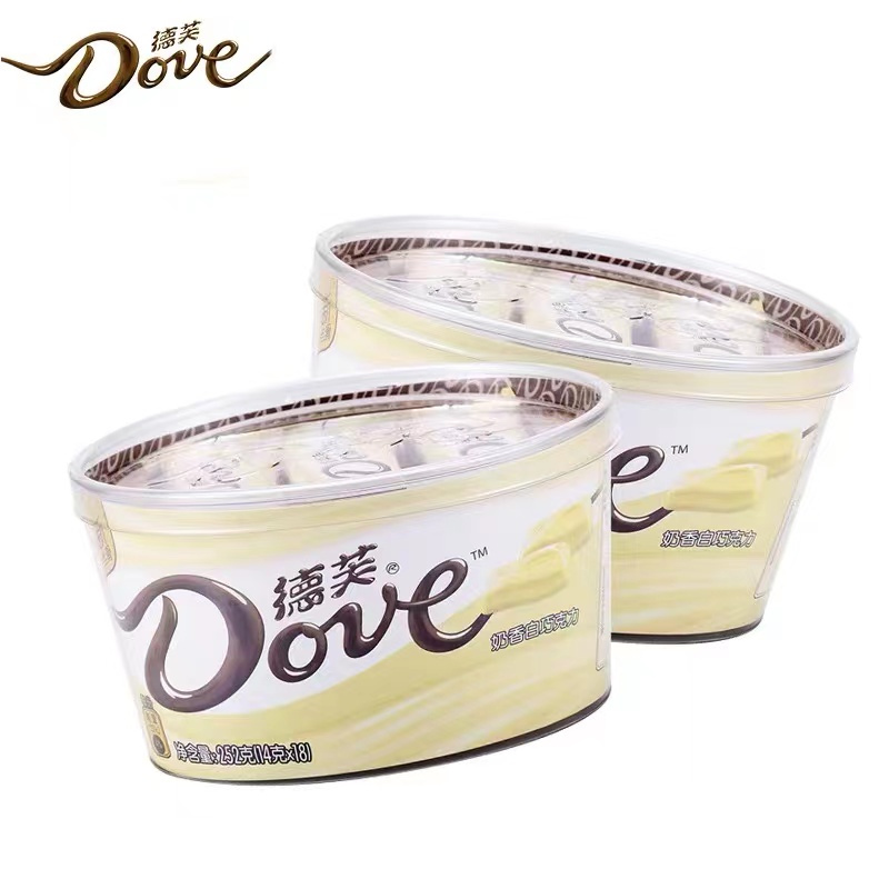 德芙dove巧克力碗装奶香白巧克力252g零食情人节礼物