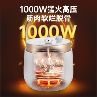 苏宁宜品电压力锅HT02-06 6升白色精钢珐琅内胆电饭锅电高压力锅电饭煲智能预约定时自动排气