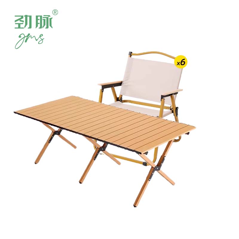 劲脉 户外折叠桌椅 大号桌120cm+中号椅*6 套高清大图