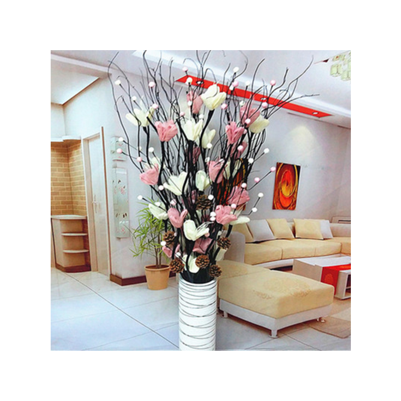 叶脉仿真玫瑰干花假花客厅落地摆件新房家居室内装饰花艺插花套装