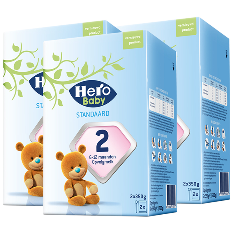 herobaby原装进口益生元婴儿奶粉2段612个月700g盒3盒装参数