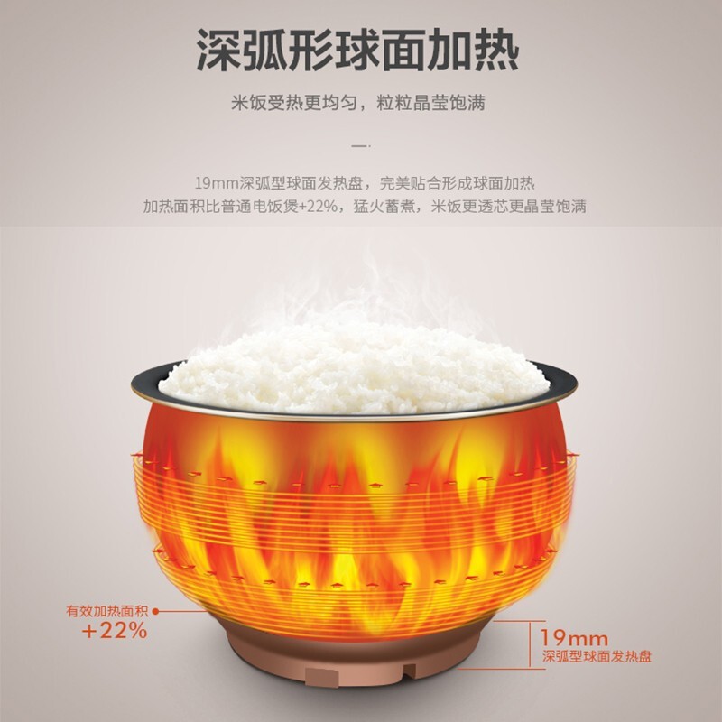 苏泊尔(SUPOR)电饭煲家用4L球釜电饭锅多功能触控煮饭锅2-8人SF40FC77高清大图