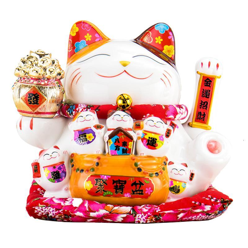 摆件电动摇手店铺开业客厅陶瓷财猫大号存钱罐收银台礼品