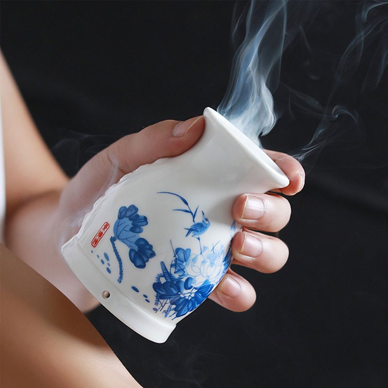宝康林 陶瓷刮痧杯艾灸罐随身灸家用仪器艾灸盒全身熏蒸
