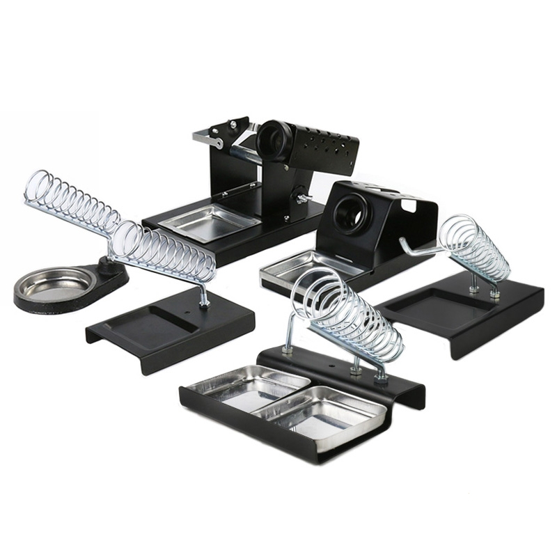 电烙铁支架金属烙铁架洛铁焊接古达焊台底锡线焊锡丝座子圆形手持手柄