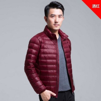 秋冬轻薄羽绒服男立领连帽短款大码超薄轻便中青年修身外套 TCVV