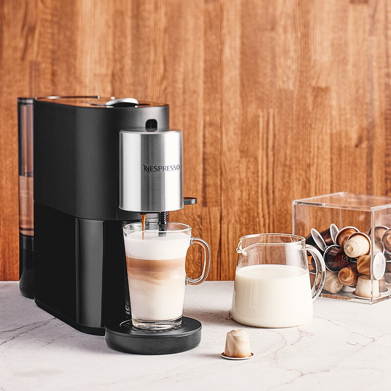 Nespresso奈斯派索胶囊式咖啡机小型家用全自动商用办公室大容量奶泡一体一键式咖啡食谱高压萃取意式进口 S85-黑色高清大图