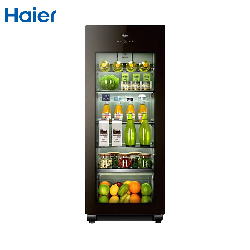 海尔(Haier)冷柜冰吧 红酒柜 高端 立式冰柜 玻璃门 家用办公室 茶叶柜 冷藏饮料展示柜 侧开门 LC-168H高清大图