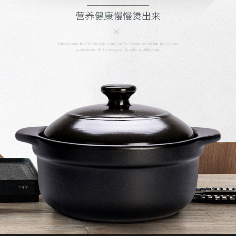 陶瓷电磁炉专用麻辣烫砂锅米线烘焙精灵明火两用炖锅煲汤煮粥小沙锅 3L有盖(锅+盖子)带导热片电磁炉/明火