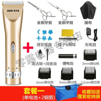 奥克斯(AUX)理发器电推剪充电式成人推子工具套装家庭装全套家用剪头发 土豪金【套餐一】单锂电+双钢剪（家庭推荐）